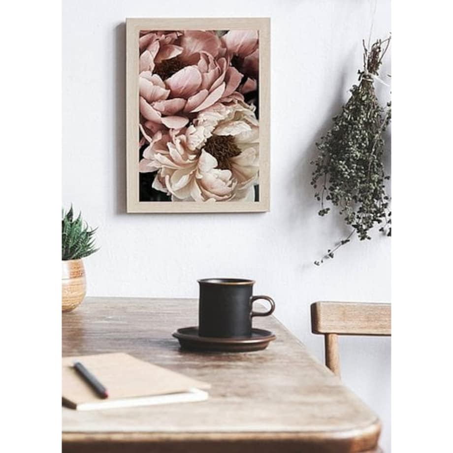 Poster Story, Plakat, Obraz - Piwonie Białe i Pudrowe w Rozkwicie No1, wymiary 60 x 84 cm