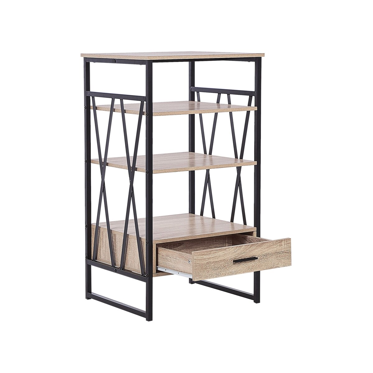 Regał 3 półki jasne drewno KEENE