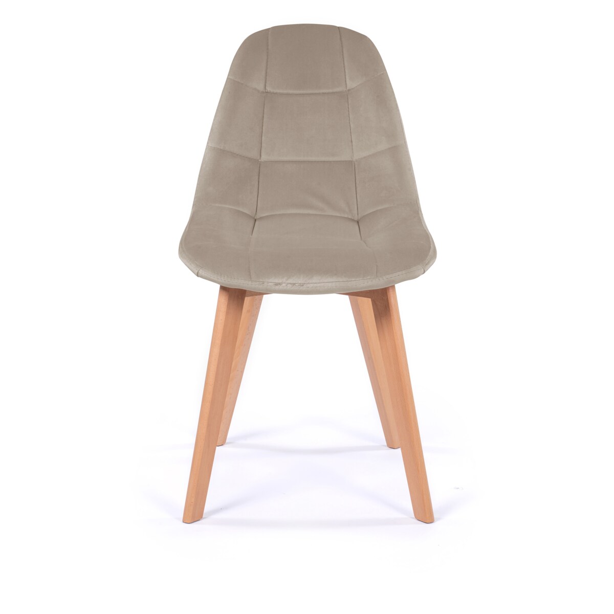 Krzesło tapicerowane skandynawskie welur VEGAS ciemnobeżowy