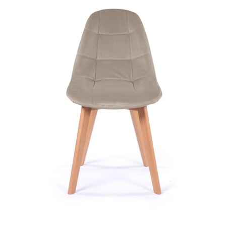 Krzesło tapicerowane skandynawskie welur VEGAS ciemnobeżowy