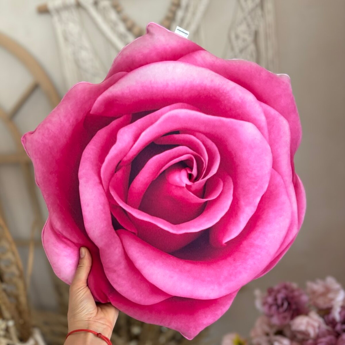 Poduszka kwiat Róża duża różowa