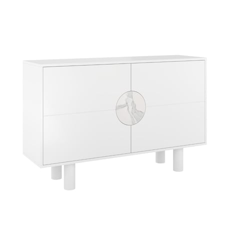 Nowoczesna komoda z marmurem Dancan ZOE 2D / kolor biały / szer. 140 cm