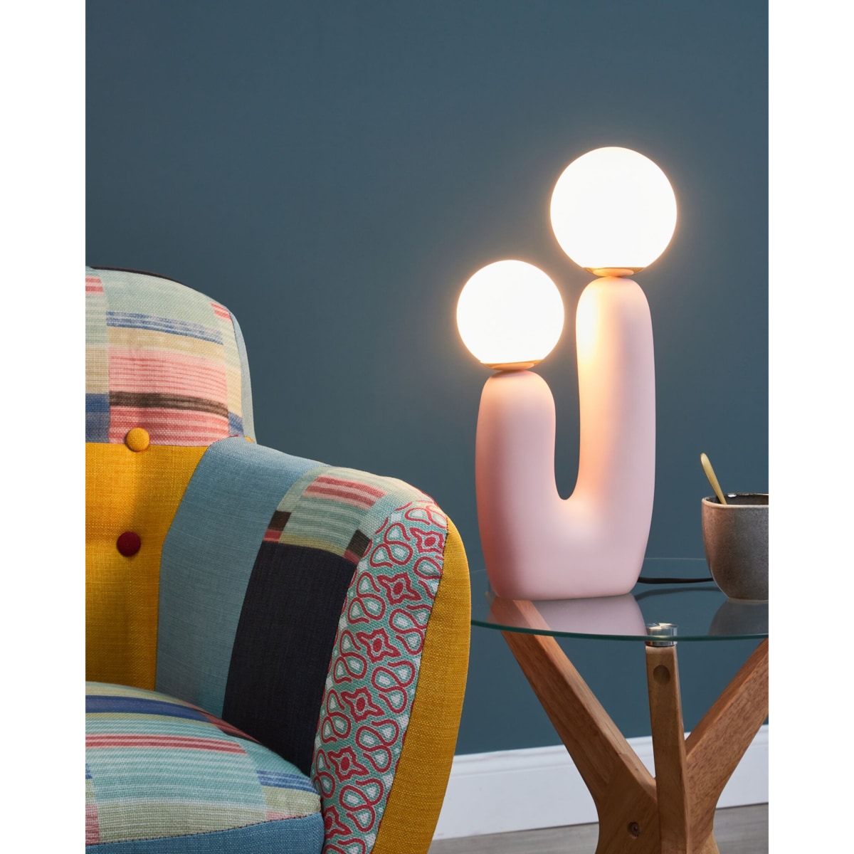 Lampa stołowa TULUN Pastelowy róż