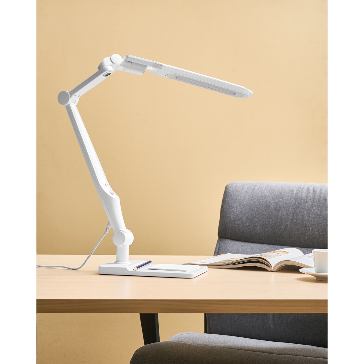 Lampa biurkowa LED PEGASI Ze ściemniaczem Biały