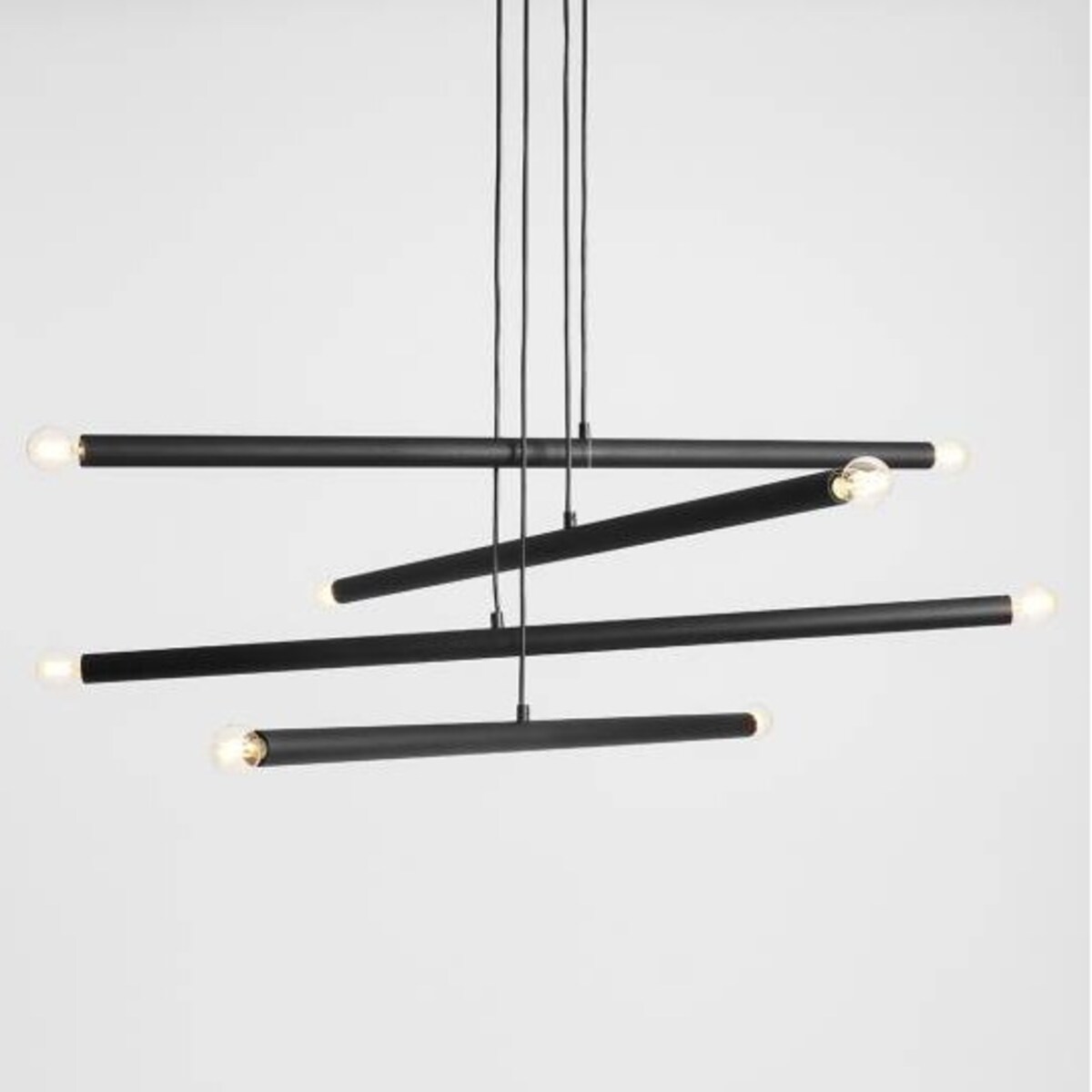 Loftowa lampa wisząca 1072P1 Aldex metalowe tuby kaskada czarna