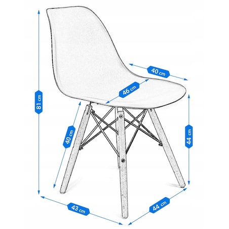Krzesło skandynawskie wyprofilowane EVA szare