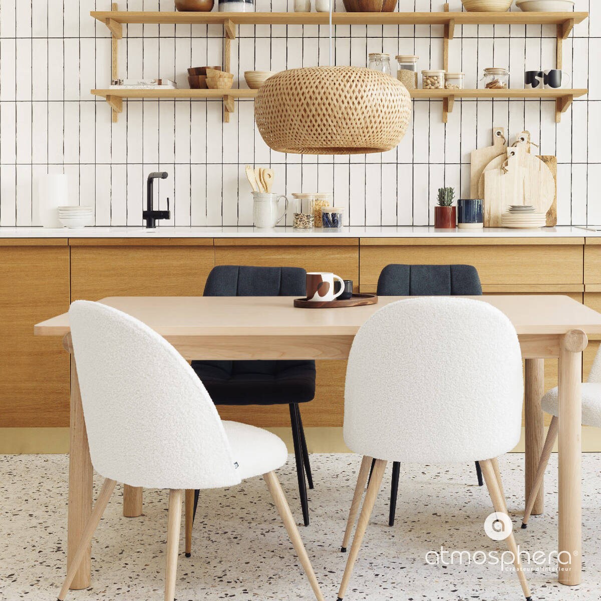 Krzesło skandynawskie białe SLANO, tapicerowane, bez podłokietników