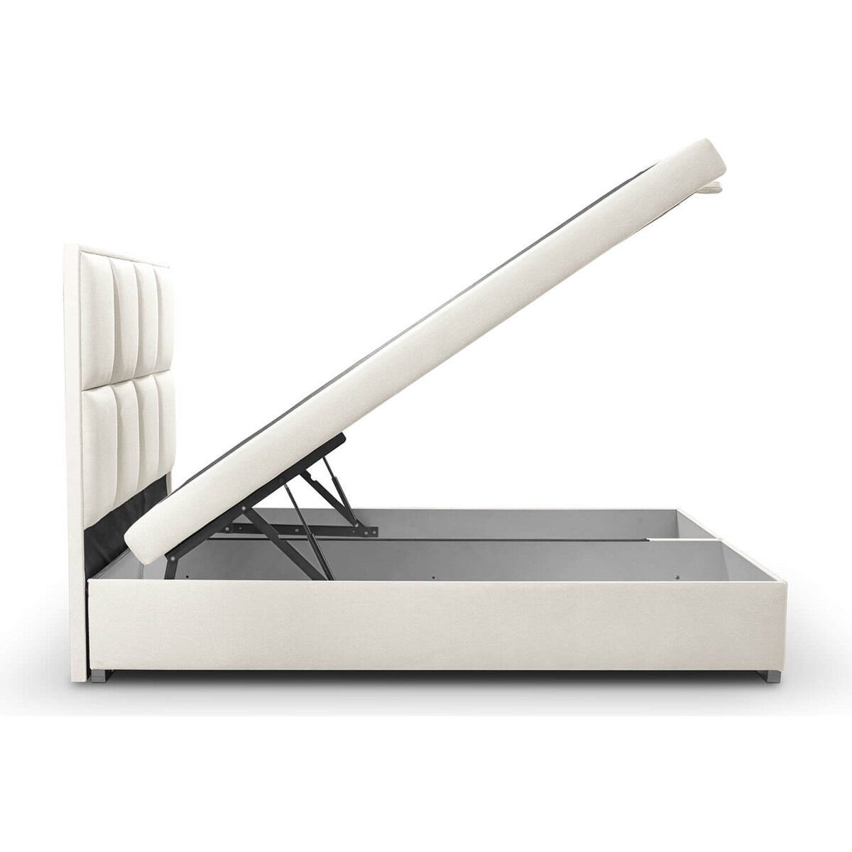 Łóżko tapicerowane ARCHIE 160x200 z pojemnikiem, Kremowy, tkanina Megan 351