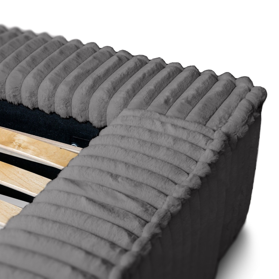 Łóżko ze stelażem i pojemnikiem szare 160x200 cm Golmo