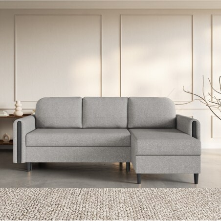 Narożnik GALOS z funkcją spania- szary- prawostronny