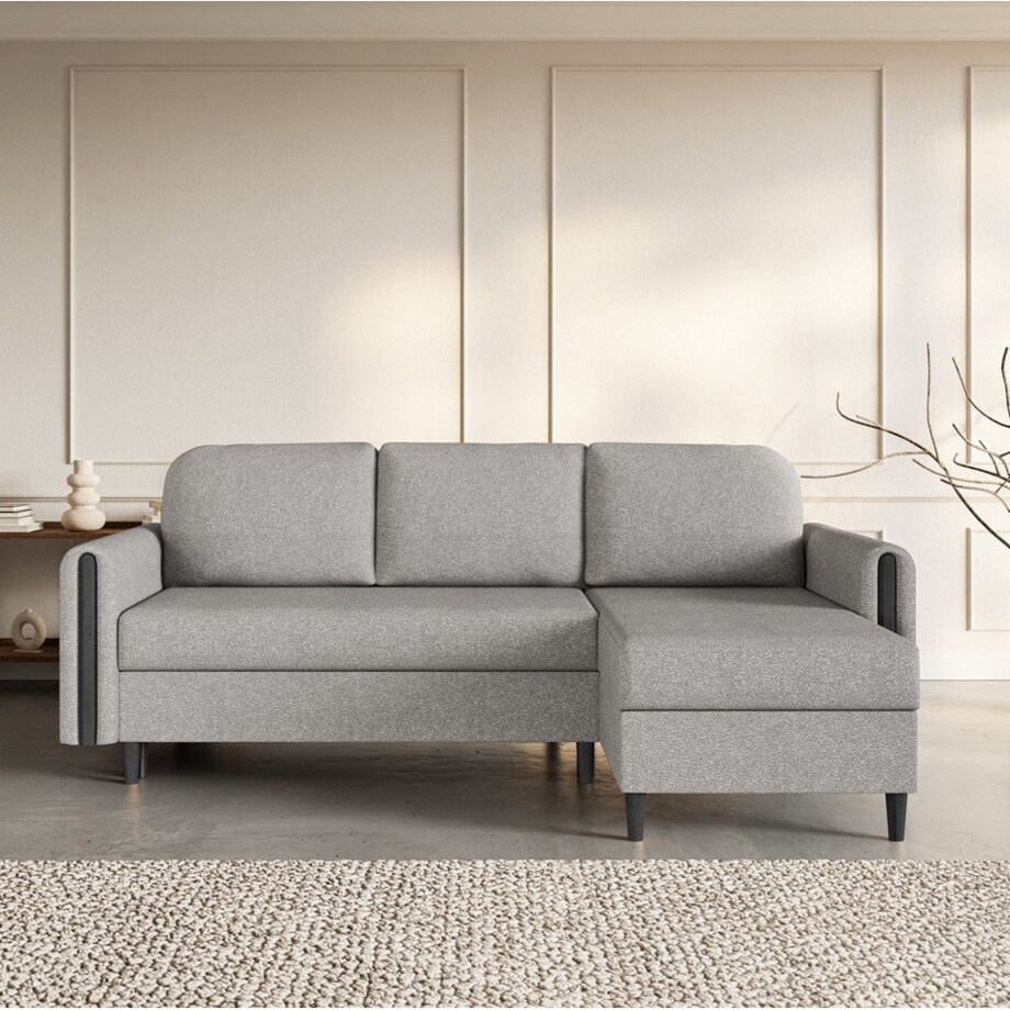 Narożnik GALOS z funkcją spania- szary- prawostronny