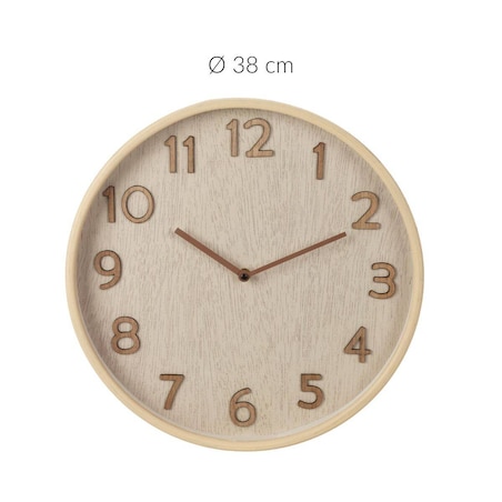 Zegar ścienny o wyglądzie drewna, 38 x 5 cm