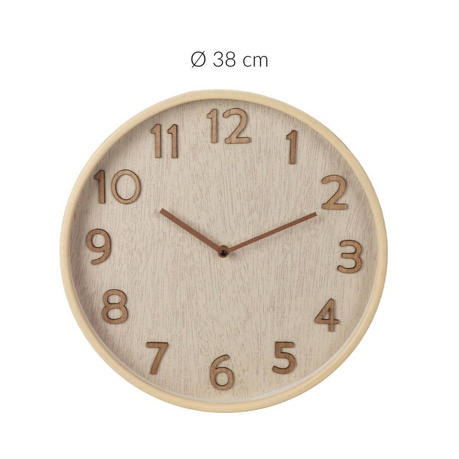 Zegar ścienny o wyglądzie drewna, 38 x 5 cm