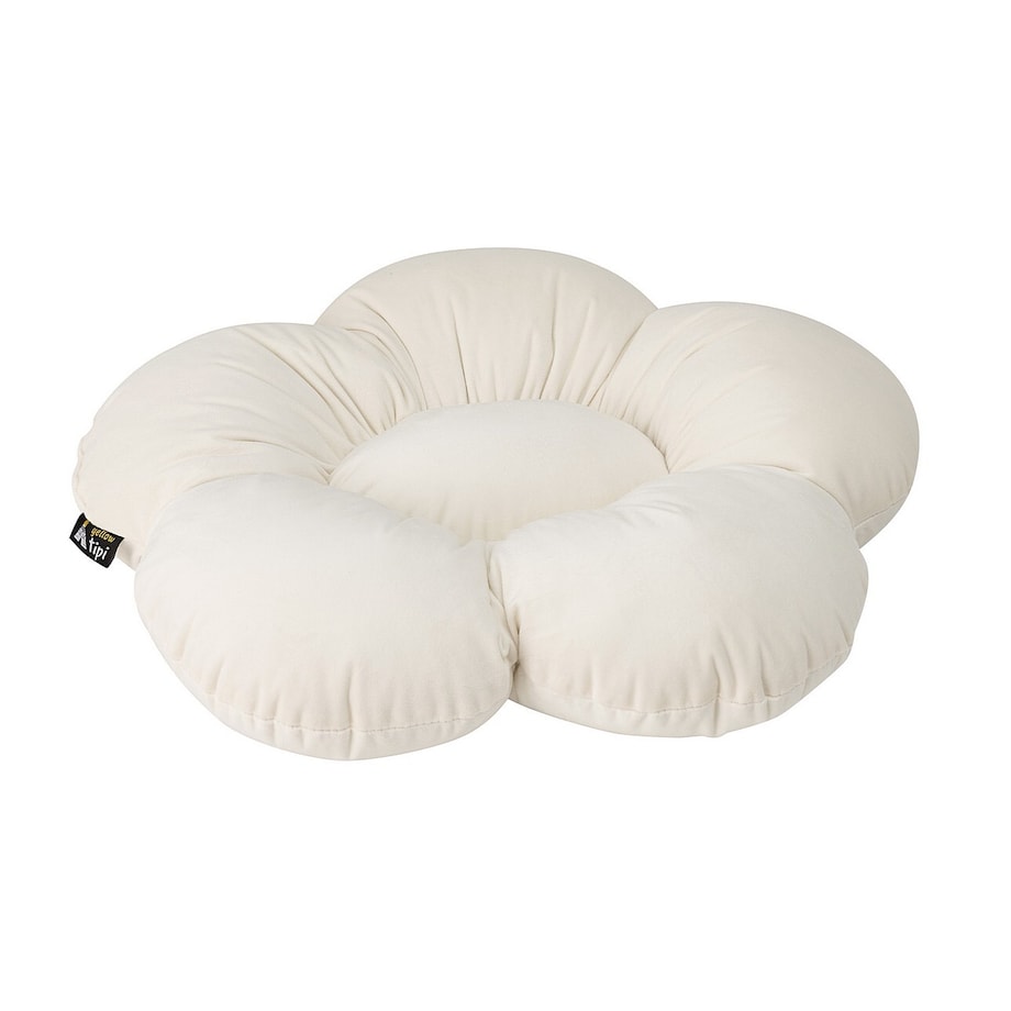 Poduszka kwiatek Mia XXL, śmietankowa biel, 100 cm, Posh Velvet