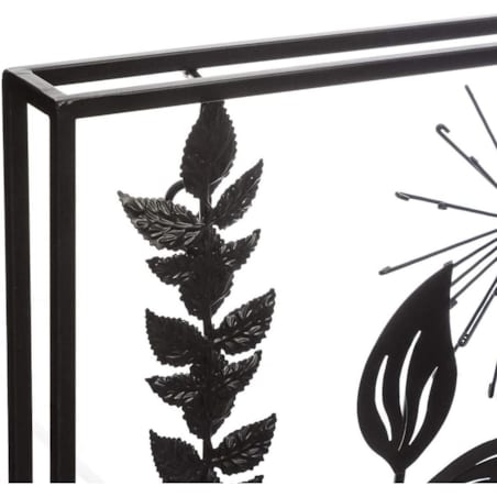 Dekoracja na ścianę w ramce LIŚCIE, metalowa, 40 x 40 cm