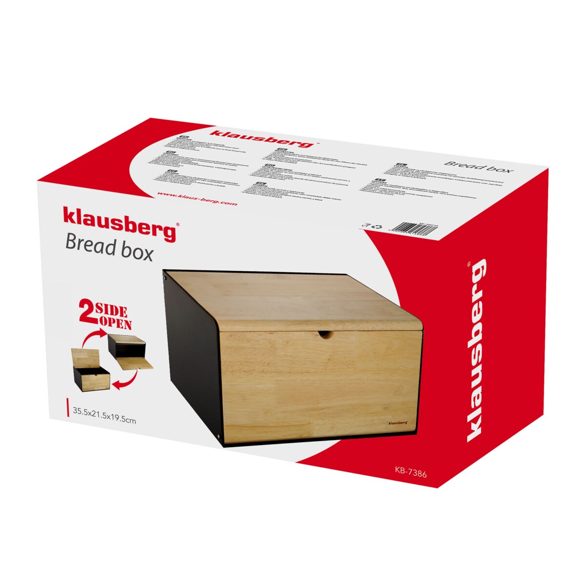 Chlebak stalowo-drewniany pojemnik na chleb pieczywo czarny KLAUSBERG
