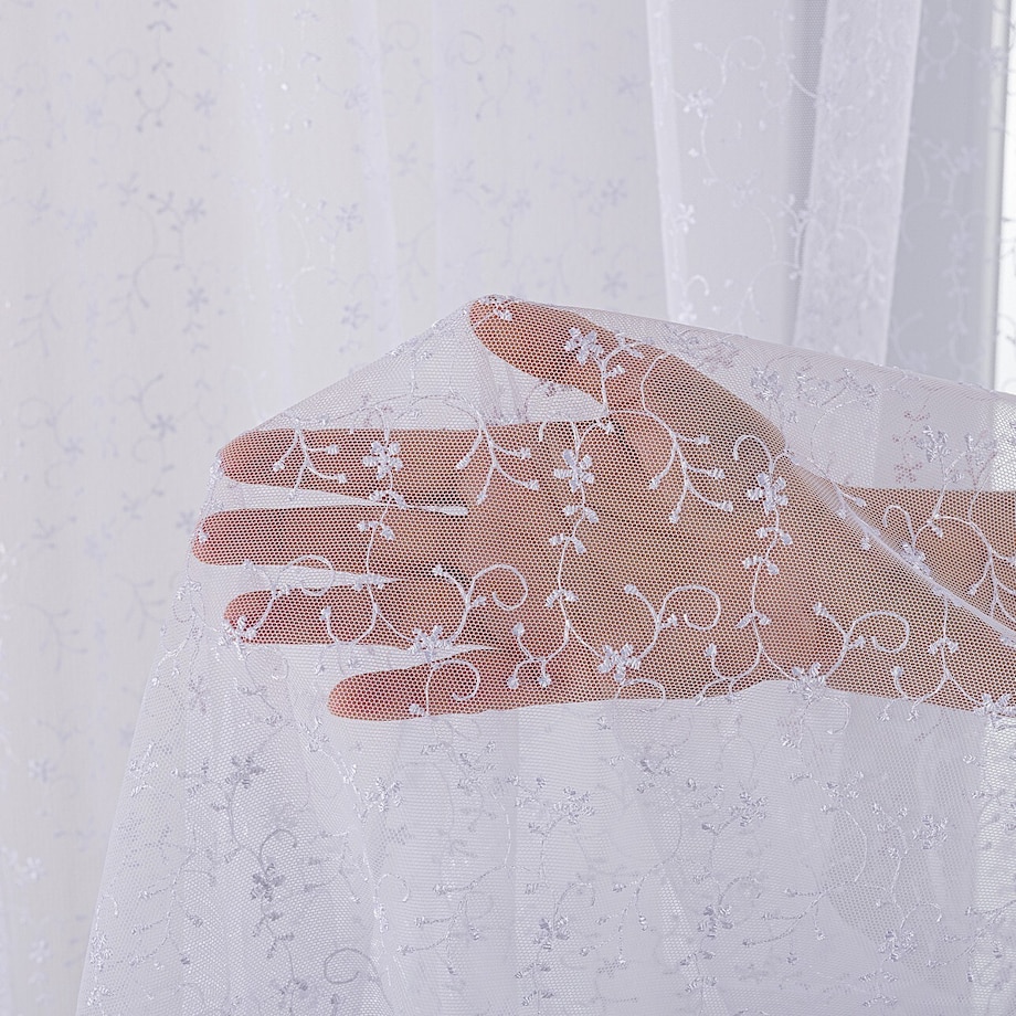 Firana na taśmie 300x245 biały ze wzorem