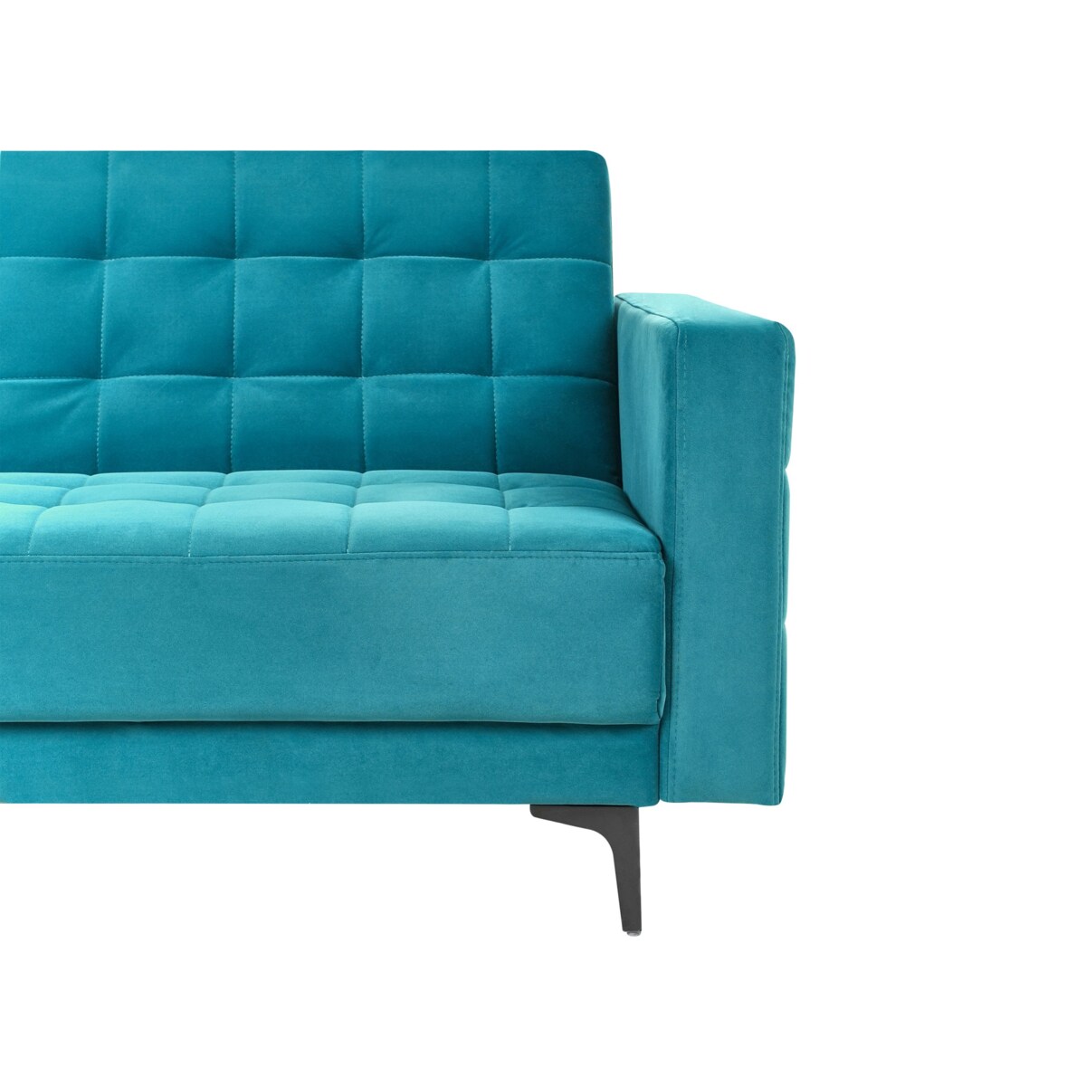 Sofa prawostronna rozkładana welurowa morska ABERDEEN