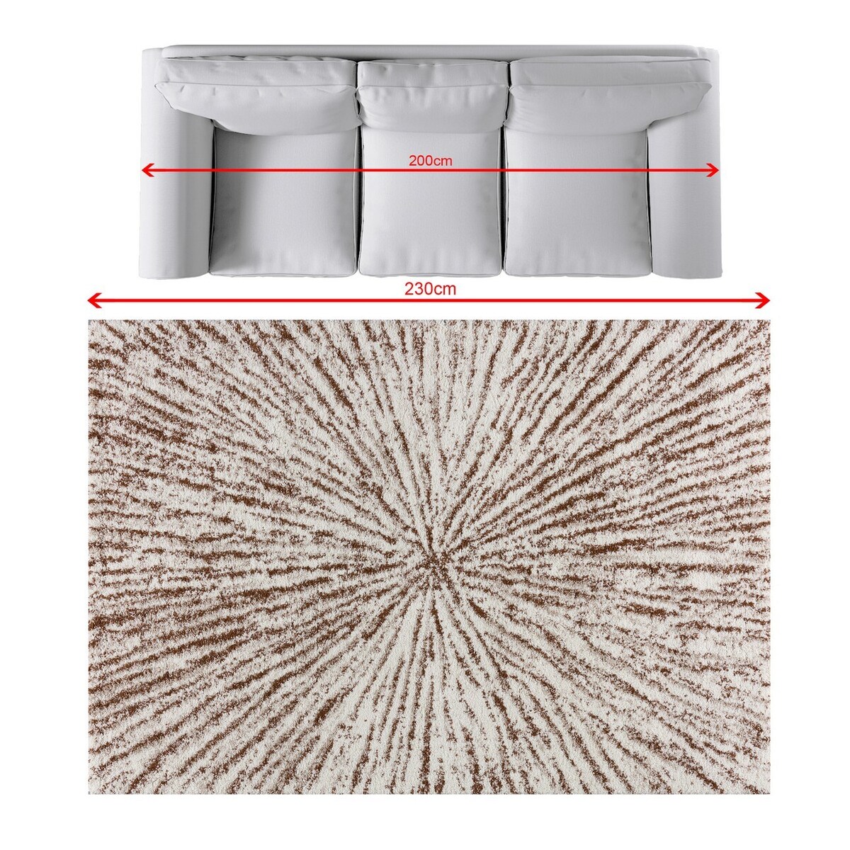 Dywan Softness cream/brown 160x230cm, 160 x 230 cm