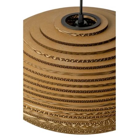 Owalna ekologiczna lampa wisząca z tektury - STONE 45