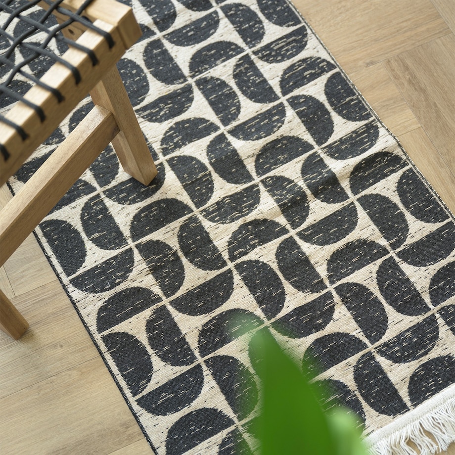 Dywan Kilim Modern 60x120 cm e-floor Pure czarny