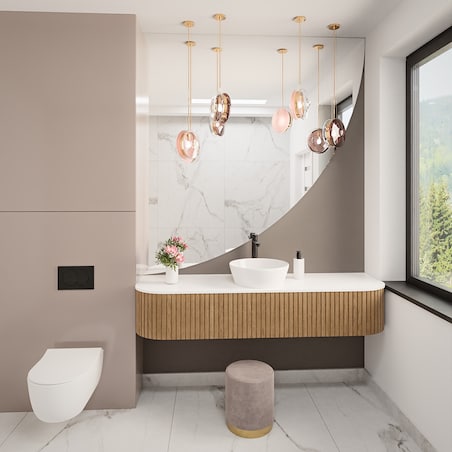 Lustro łazienkowe ćwiartka z koła - ĆWIARTKA