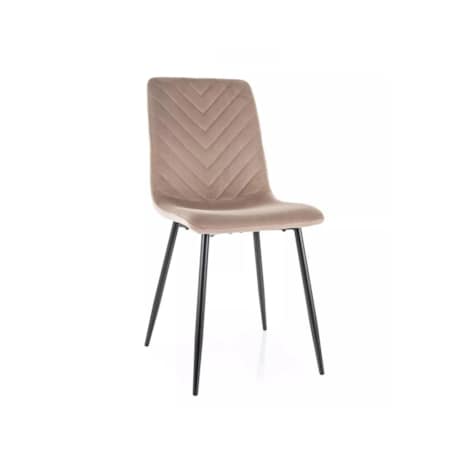 Krzesło tapicerowane DAREN VELVET ciemnobeżowe