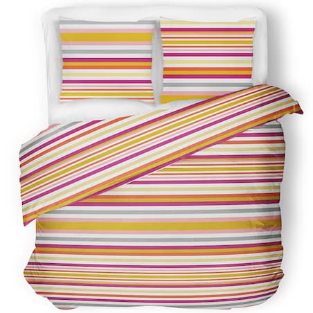 SANDER bawełniany komplet pościeli, w paski, wielokolorowy, 200x220