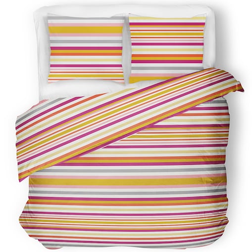 SANDER bawełniany komplet pościeli, w paski, wielokolorowy, 200x220