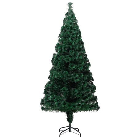 vidaXL Sztuczna choinka ze stojakiem, zielona, 210 cm, światłowód