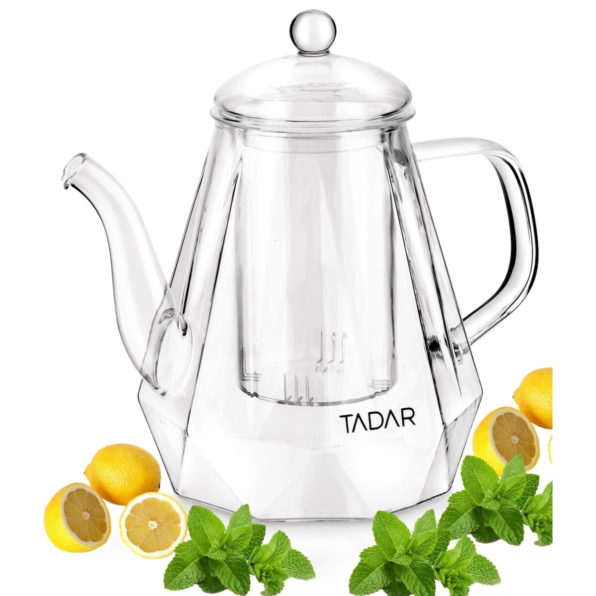 DZBANEK Z DZIUBKIEM 1L ZAPARZACZ SZKLANY sitko na herbatę zioła napary