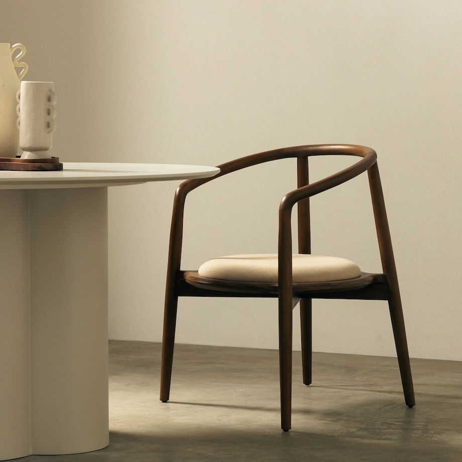 Krzesło drewniane CHARLOTTA 80x60x57 cm orzech-beż zaokrąglone