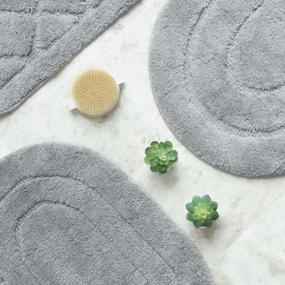 Zestaw 2szt Dywanik łazienkowy Soft 40x60 cm antypoślizgowy owalny szary