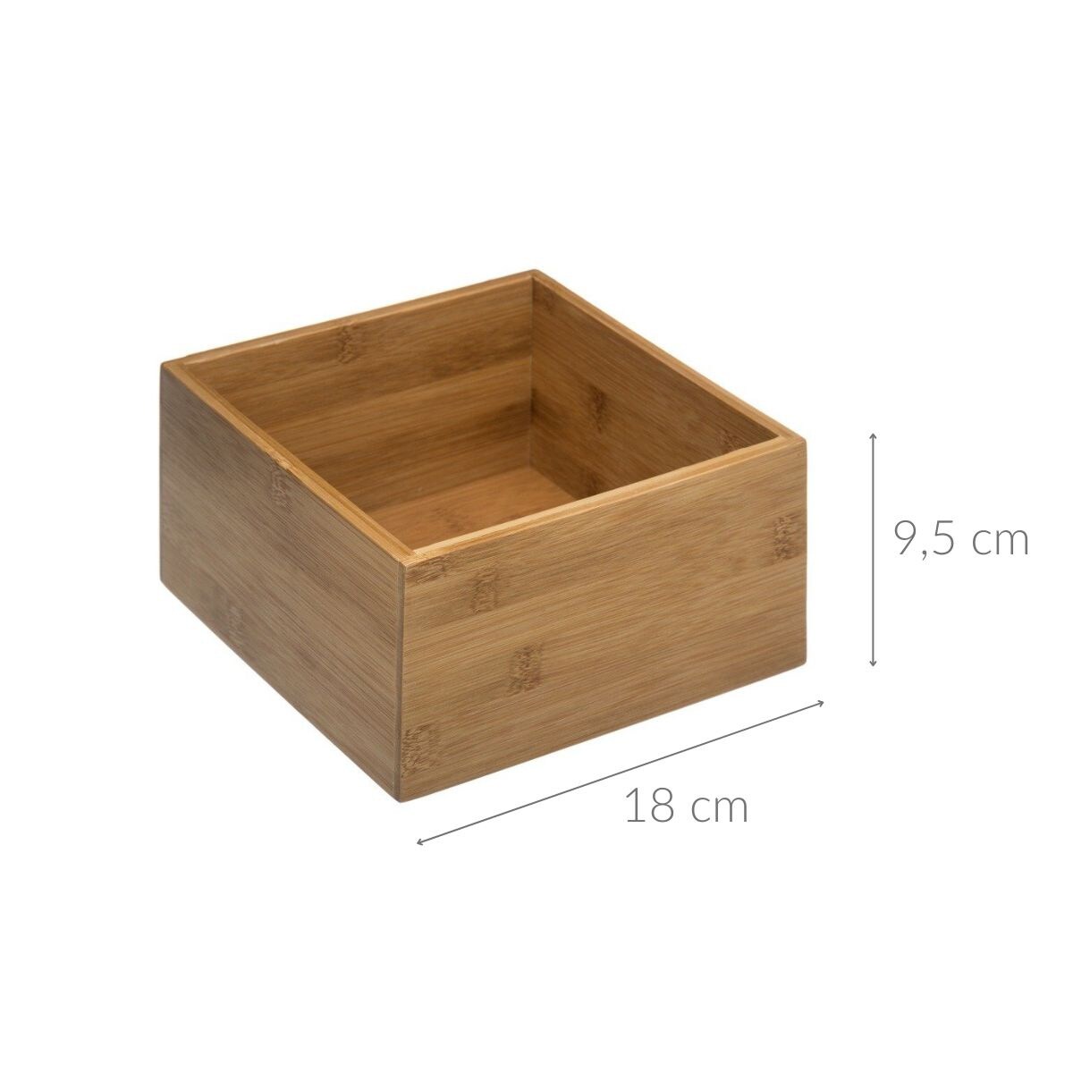 Organizer bambusowy na przybory kosmetyczne, 18 x 18 cm, kolor brązowy