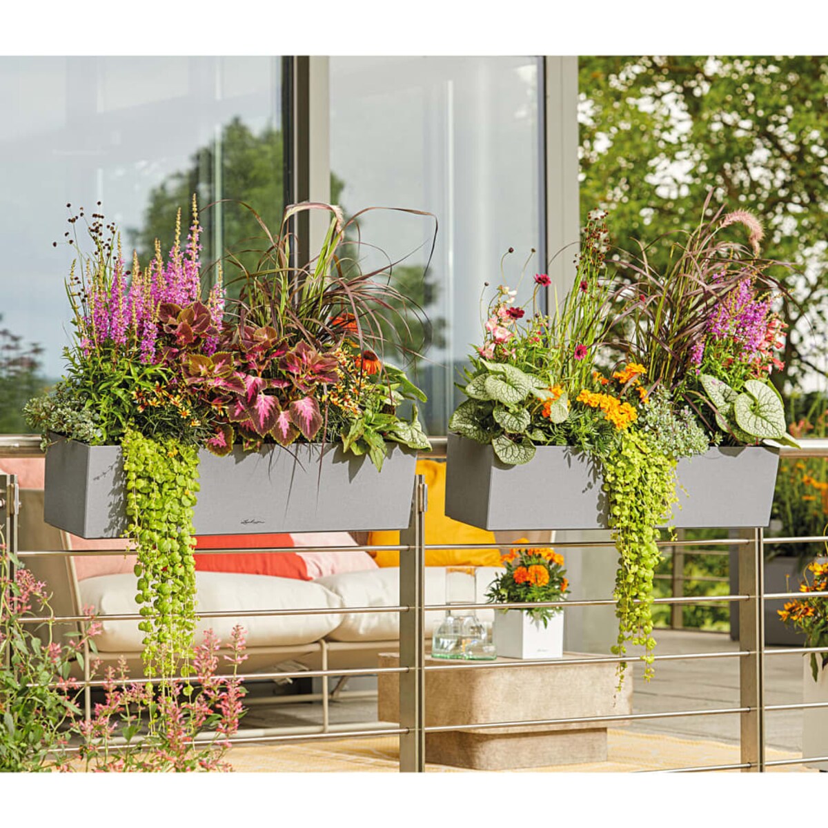 LECHUZA Donica BALCONERA Stone 80 ALL-IN-ONE, szara