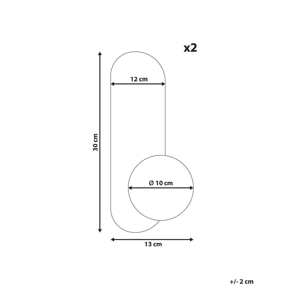 Zestaw 2 lamp ściennych LEISI Szkło Biały
