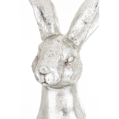 Dekoracja - zając srebrny 60x18x21 cm FADIY