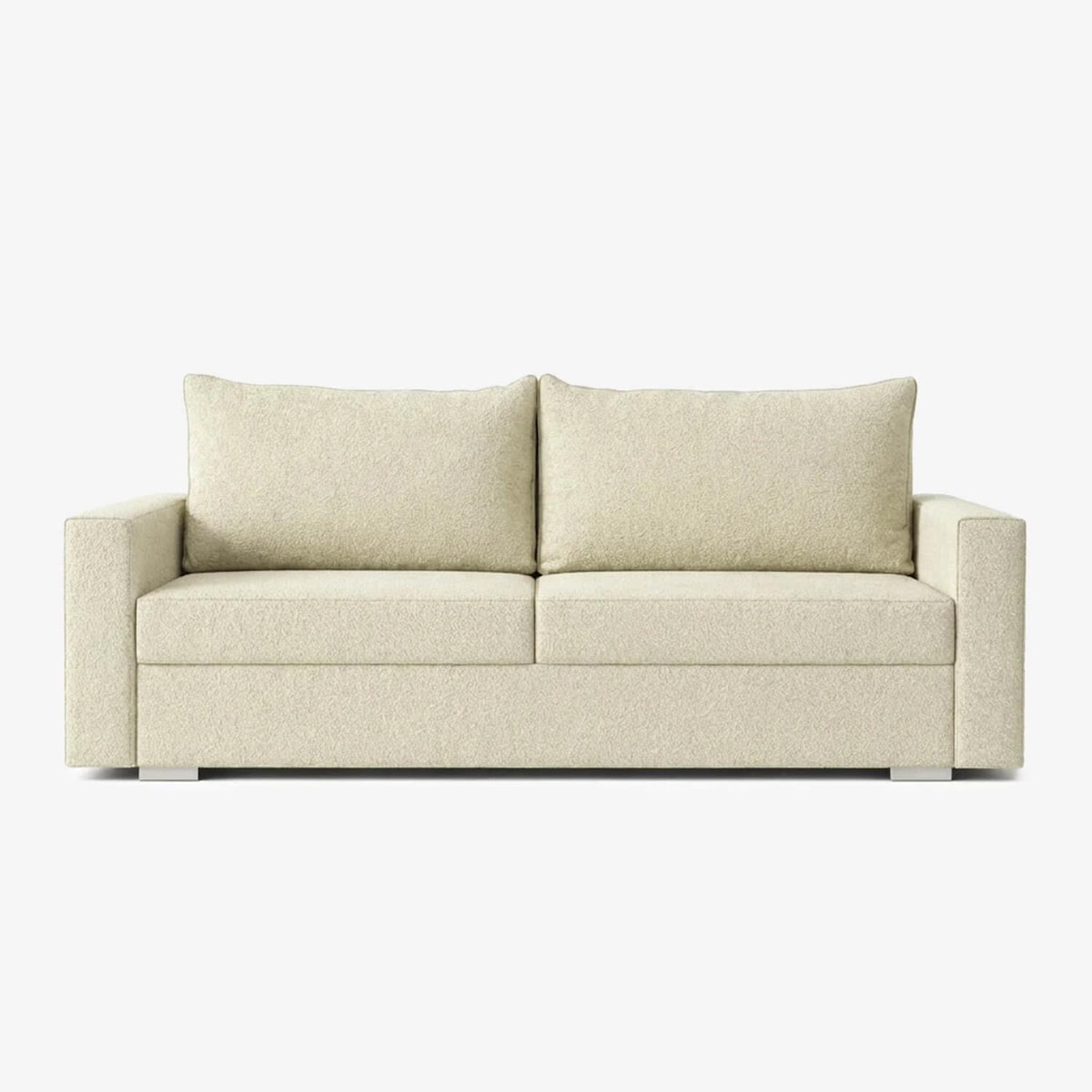 Sofa rozkładana 2-osobowa z funkcją spania do salonu kremowa DRAVOS