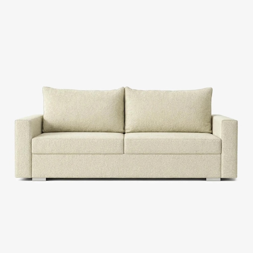 Sofa rozkładana 2-osobowa z funkcją spania do salonu kremowa DRAVOS