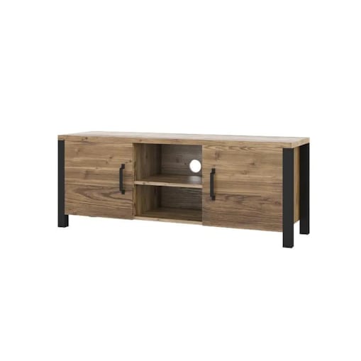 Szafka RTV OLIN 2D 147 appenzeller fichte/czarna