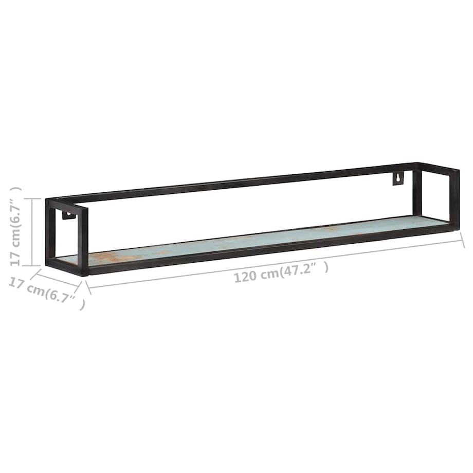 vidaXL Półki ścienne, 2 szt., 120 cm, lite drewno z odzysku