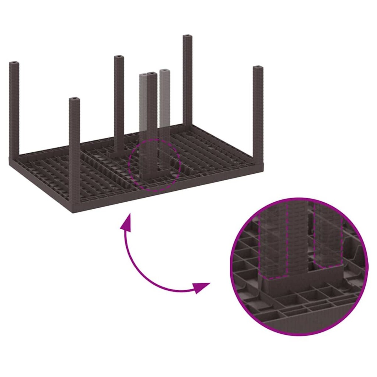 vidaXL Zestaw do jadalni w ogrodzie 7 pcs Brązowy Rattan Polt