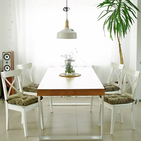 Zestaw 4 poduszek na krzesło/stołek, standard, 40x40 cm, Brąz