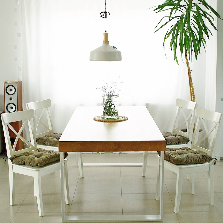 Zestaw 4 poduszek na krzesło/stołek, standard, 40x40 cm, Brąz