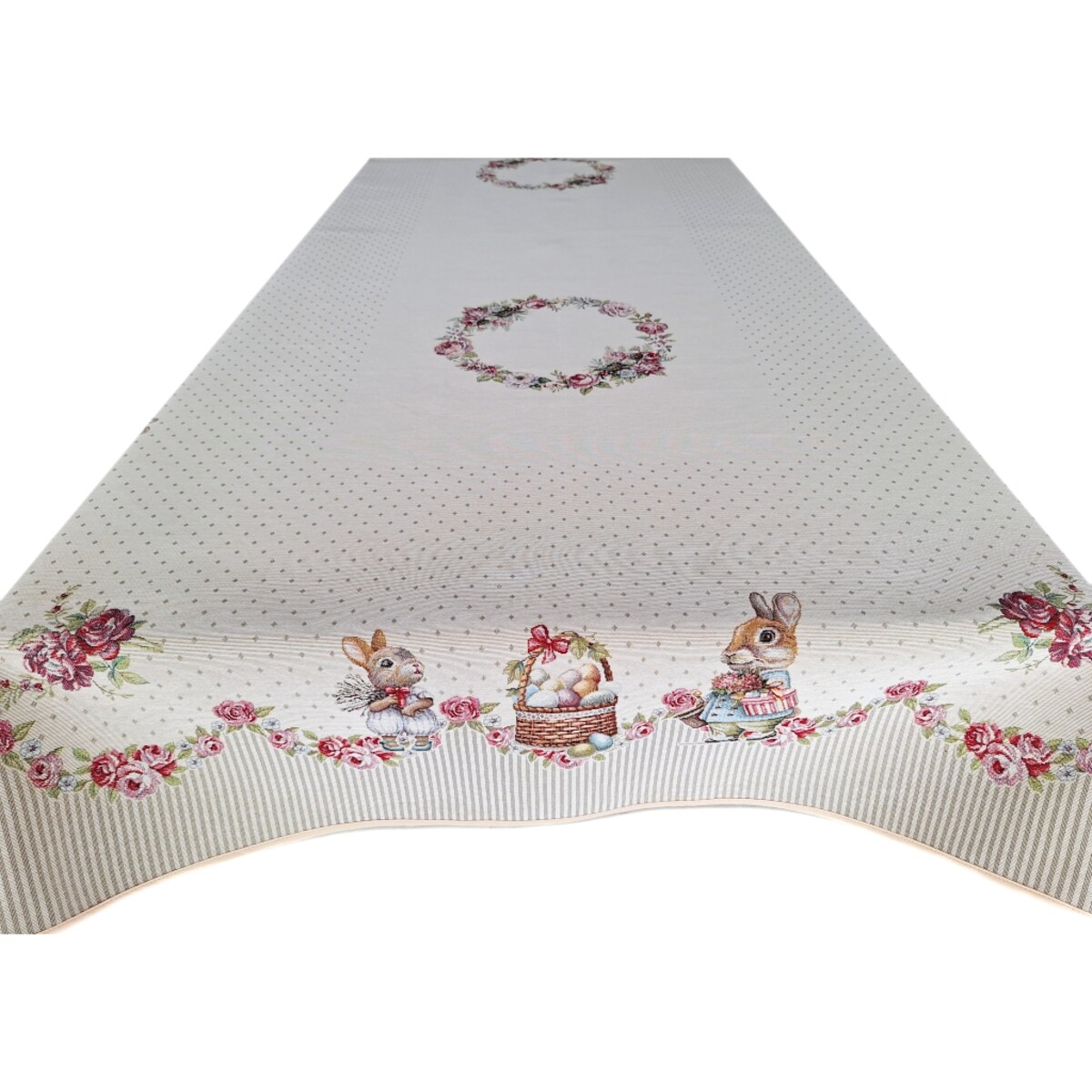 Obrus Wielkanocny 140X180 Cm Na Stół Ozdobny Dekoracyjny Zajączki