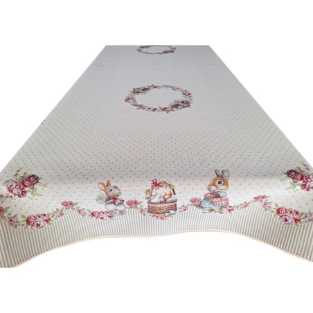 Obrus Wielkanocny 140X180 Cm Na Stół Ozdobny Dekoracyjny Zajączki