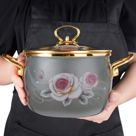 Garnki emaliowane zestaw garnków na gaz indukcję 6-ele 18/20/22CM MASTERPAN