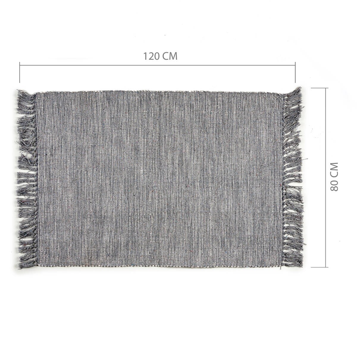 Dywan z frędzlami z naturalnej bawełny, 80 x 120 cm