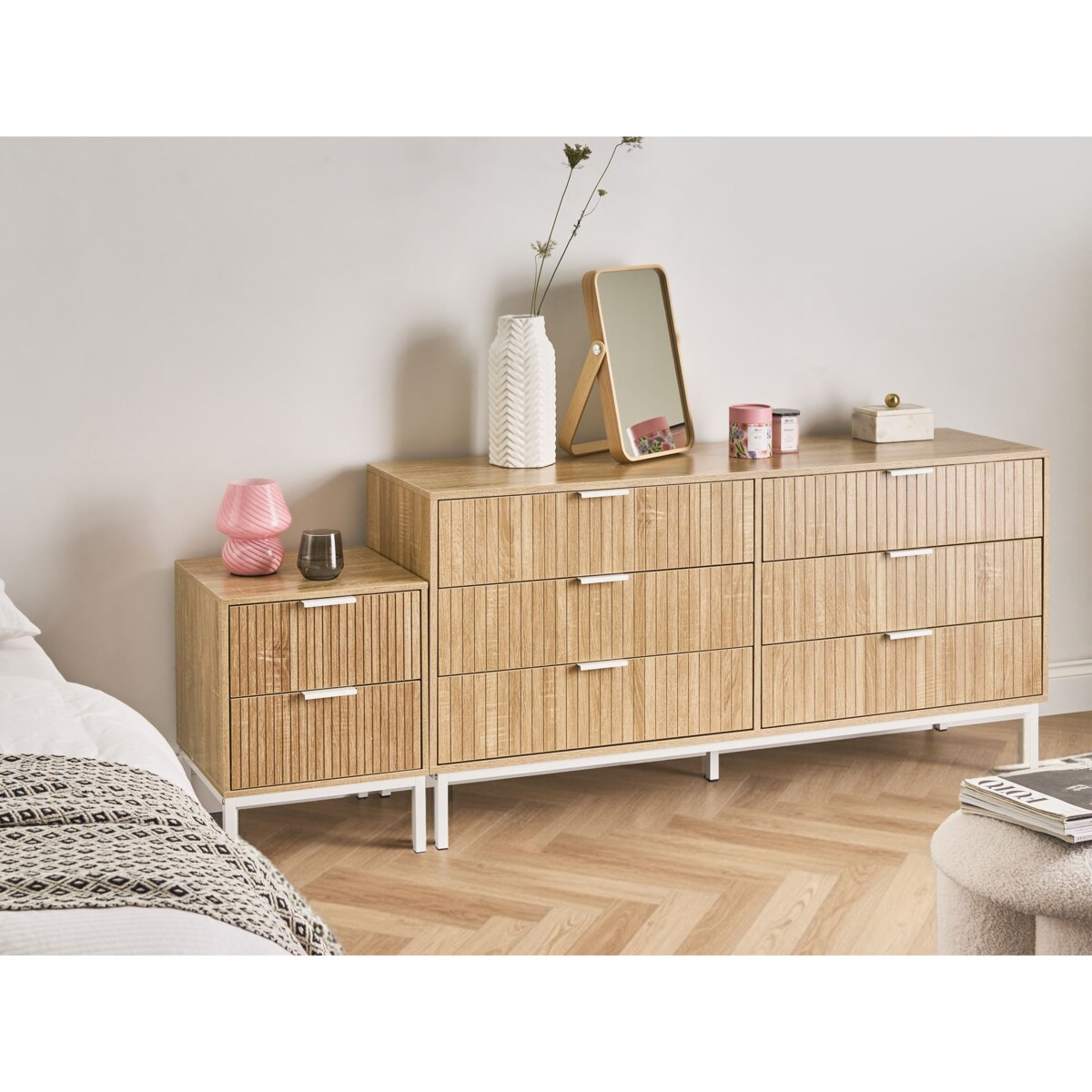 Komoda 6 szuflad WALCOTT Jasnobrązowy