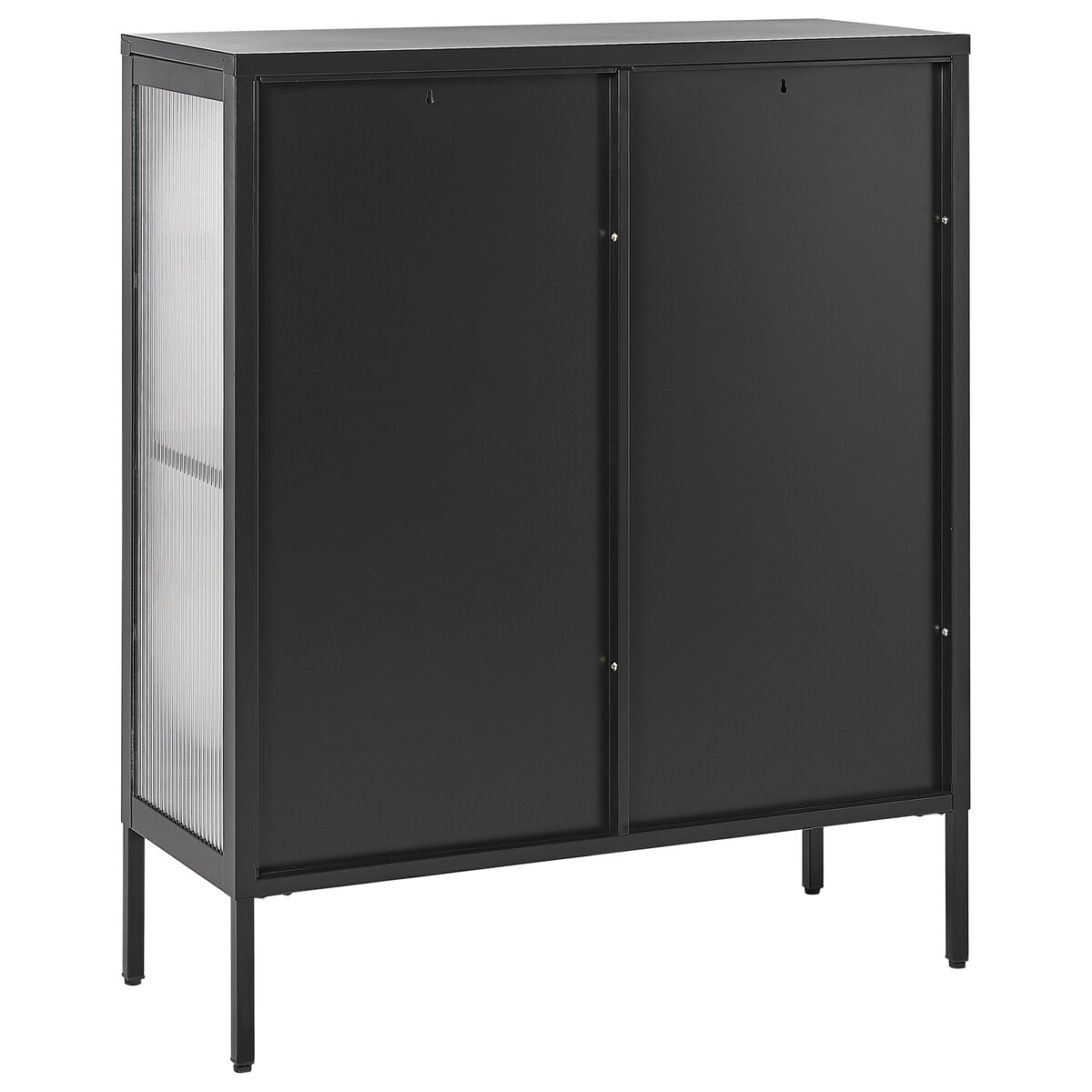 Szafka ze szklanymi drzwiami SARRE Metal 90 cm Czarny
